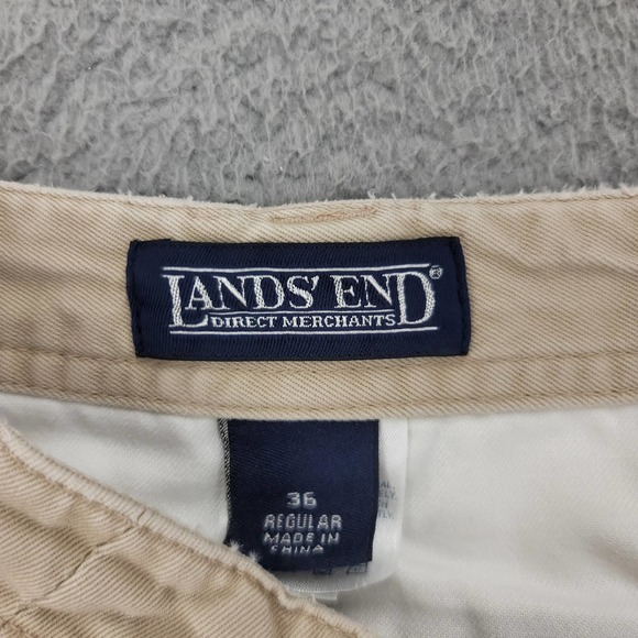 Lands' End Shorts Mens‎ 36 Tan Khaki Cargo Outdoor Hiking Pockets - Picture 7 of 11